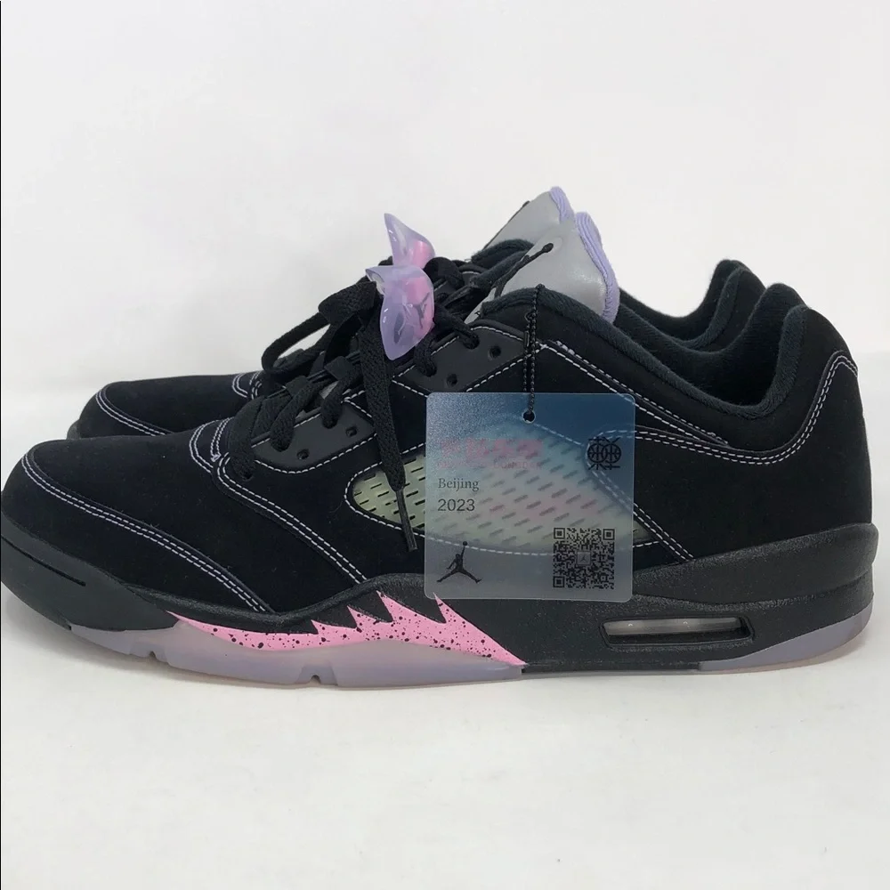 Air Jordan 5 Retro Low Dongdan DX4355-015 Black Pink Sneakers - Size 13
